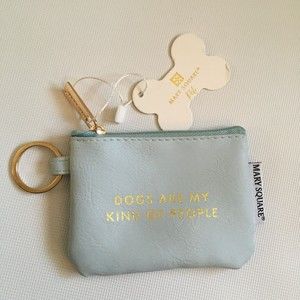 Dogs My Kind Of People Blue 3 x 4 Vegan Leather Pet Bag